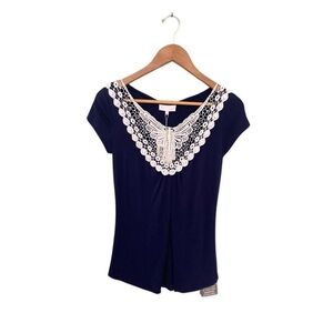 Love Milk Majken Nursing Top Navy Blue Maternity NWT Size S
